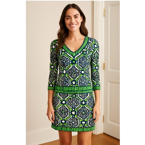 MACBETH Collection Geometric Print Dress - Picture 2 of 12